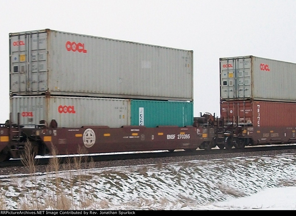 BNSF 270395B and three containers